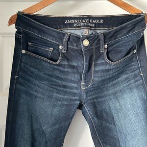 American Eagle Outfitters Women's Dark Blue Skinny Jeans Size 6 Long
